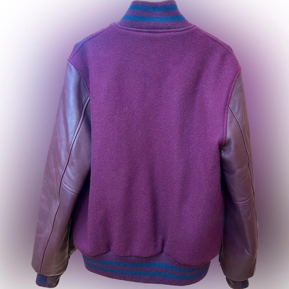 AUTHENTIC LIKE NEW MENS KITH x GOLDEN BEAR LEATHER/WOOL VARSITY JACKET- SZ MED - Picture 2 of 6